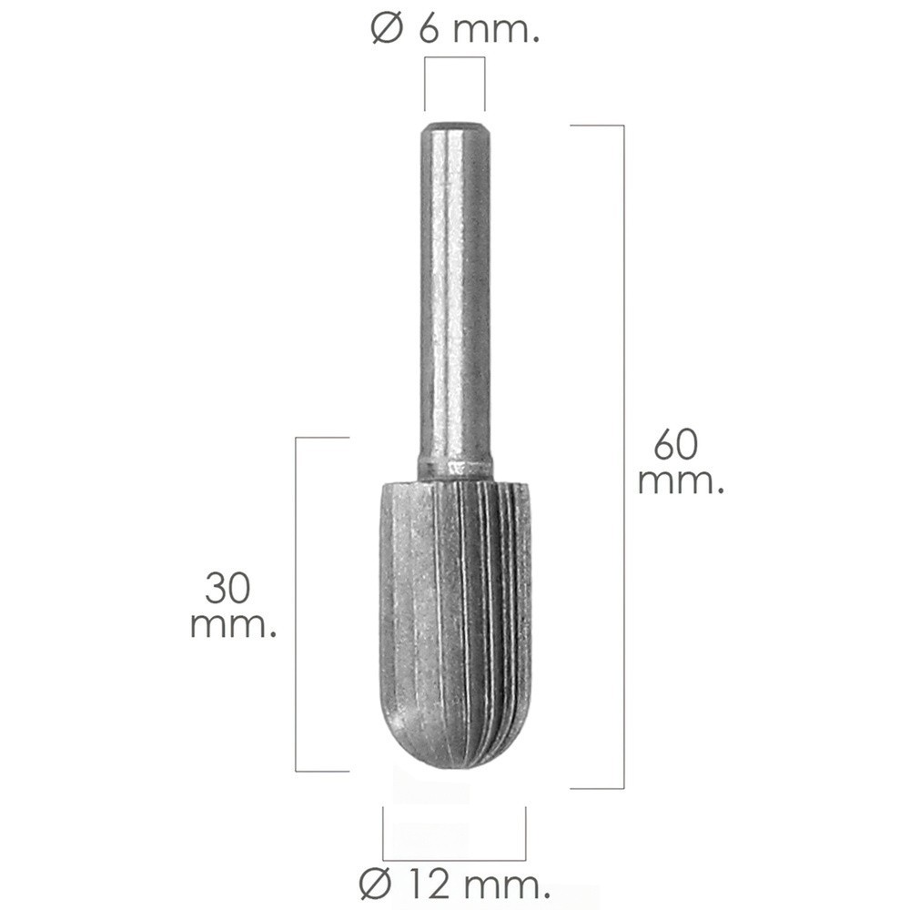 Fresa Rotativa Para Metal Cilíndrica Curva Ø 12 mm, Para Taladro / Fresadora al por Mayor | Almacén de Ferretería