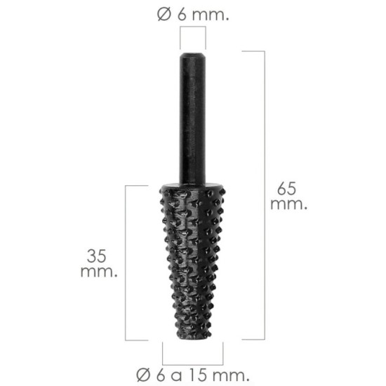 Fresa Rotativa Para Madera Conica Ø 6 a 15 mm, Para Taladro / Fresadora al por Mayor | Almacén de Ferretería