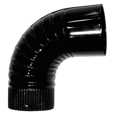 Codo Estufa Color Negro Vitrificado de 130 mm, 90°,