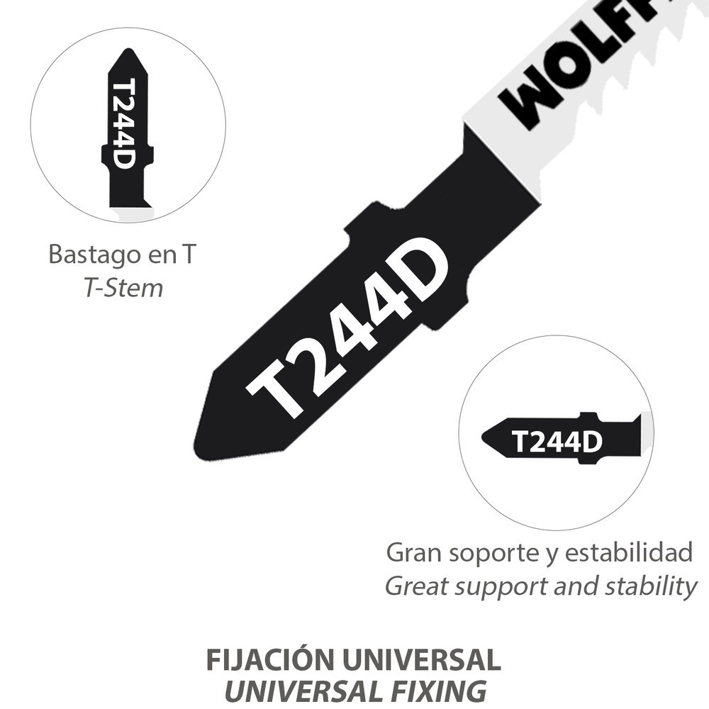 Hojas Sierra Calar Para Madera Corte Grueso 5 Piezas, Hoja Cromo Vanadio 58, Vastago T Universal al por Mayor | Almacén de Ferre