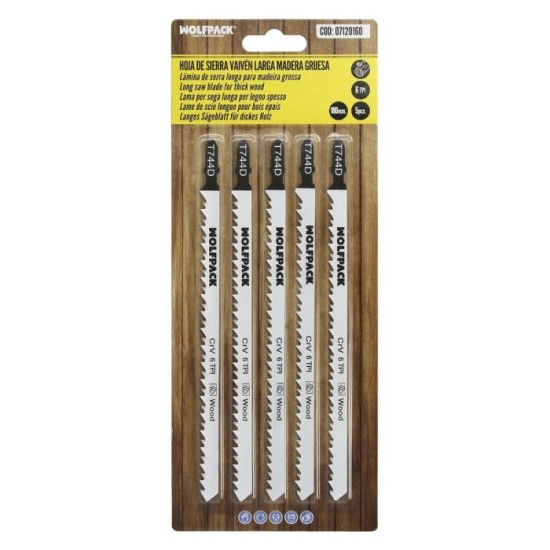 Hoja Larga Sierra Calar Para Madera Corte Grueso 5 Piezas, Hoja Cromo Vanadio 58, Vastago T Universal, al por Mayor | Almacén de