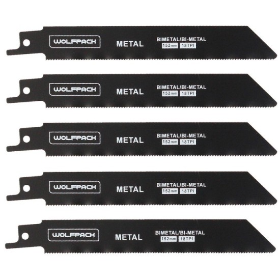 Hoja Sierra Sable Para Metales 152 mm, 18 Tpi, 5 Piezas, Sierra Hierro Aluminio, Cobre, Plastico al por Mayor | Almacén de Ferre