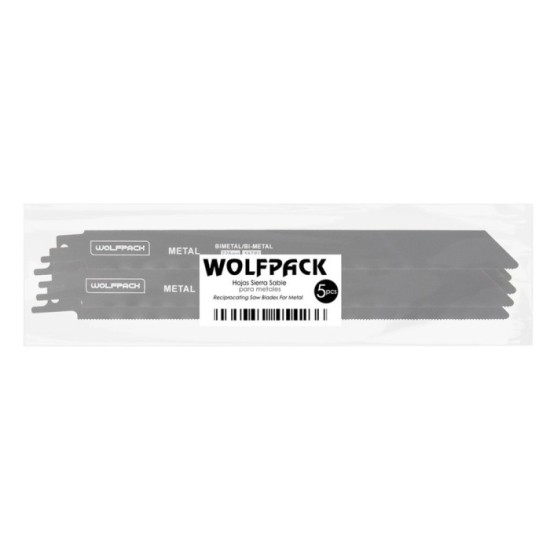 Hoja Sierra Sable Para Metales 228 mm, 18 Tpi, 5 Piezas, Sierra Hierro Aluminio, Cobre, Plastico al por Mayor | Almacén de Ferre