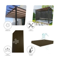 Malla Sombreo 2,0 metros Marron Rollo 100 metros,