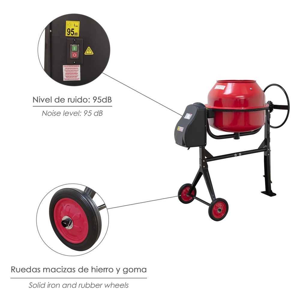 Hormigonera 160 litros / 650 W, Desmontable al por Mayor | Almacén de Ferretería