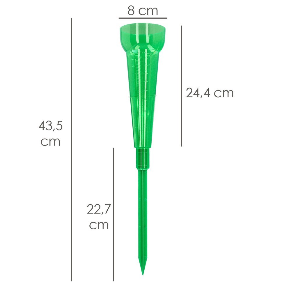 Pluviometro Plastico Verde 350 ml, Con piqueta, Medidor lluvia, Monitorizar las Precipitaciones Jardín Exteriores al por Mayor |