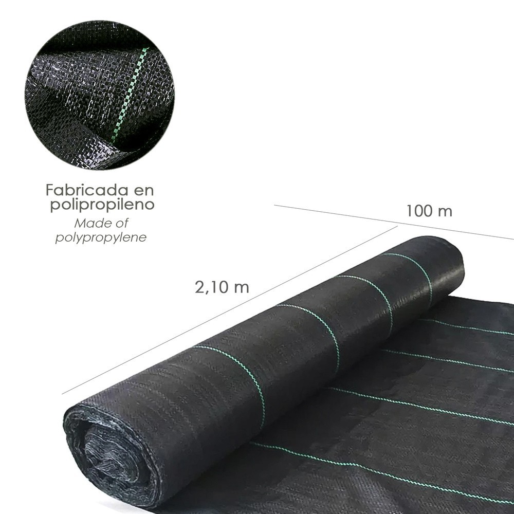 Malla Antihierbas (Rollo 2,1x100 Metros) Malla Anti Maleza, Malla Geotextil Jardin, Tela Anti Hierbas Jardin, al por Mayor | Alm