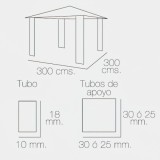 Pergola Papillon 3x3 Metros Plegable al por Mayor | Almacén de Ferretería
