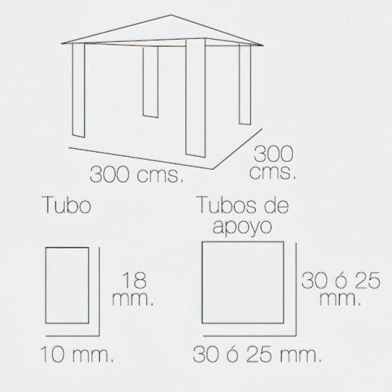 Pergola Papillon 3x3 Metros Plegable Aluminio al por Mayor | Almacén de Ferretería
