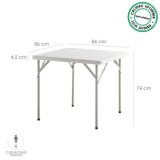 Mesa Plegable Cuadrada HDPE Multifuncional, Portatil, Resistente,Multiusos 86x86x74 cm, Color Blanco al por Mayor | Almacén de F