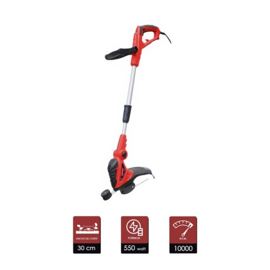 Recortabordes Electrico 550 Watt, 10,000 R,P,M, Anchura Corte Ø 30 cm, Hilo Ø 1,6 mm, x 6 Metros, Recorta Bordes, Cortabordes al