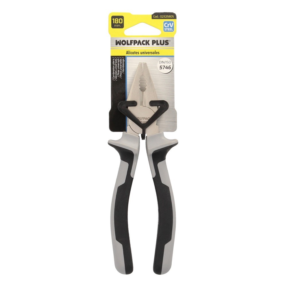 Alicates Universales 180 mm, Acero Cromo Vanadio DIN-ISO 5746 al por Mayor | Almacén de Ferretería