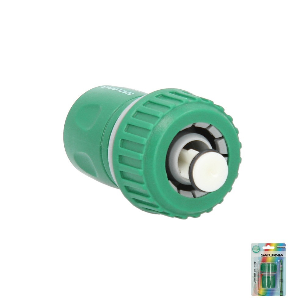Conector Manguera Plastico 3/4 Con Stop  Blister al por Mayor | Almacén de Ferretería