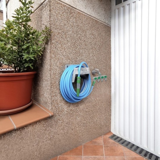 Adaptador Manguera Plastico 3/4" - 1"  4 Vias, Distribuidor 4 vias, Divisor Manguera, Ajuste Independiente, Tomas 1/2+Adaptador 