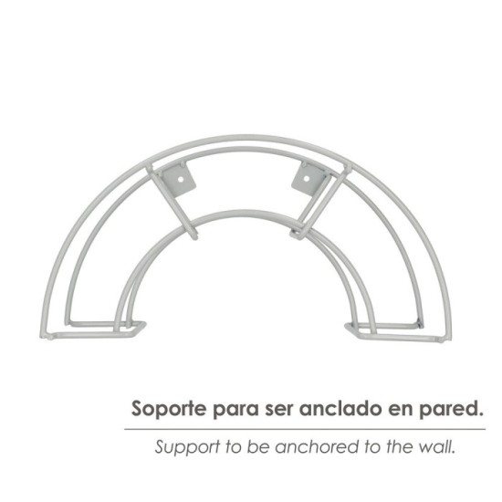 Soporte Manguera Pared Metalica 1/2 Luna Color Gris al por Mayor | Almacén de Ferretería
