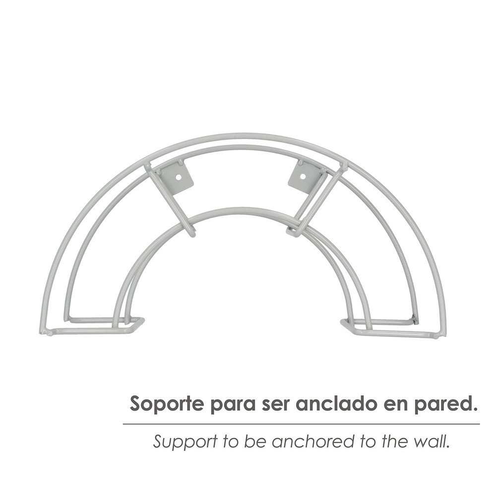Soporte Manguera Pared Metalica 1/2 Luna Color Gris al por Mayor | Almacén de Ferretería