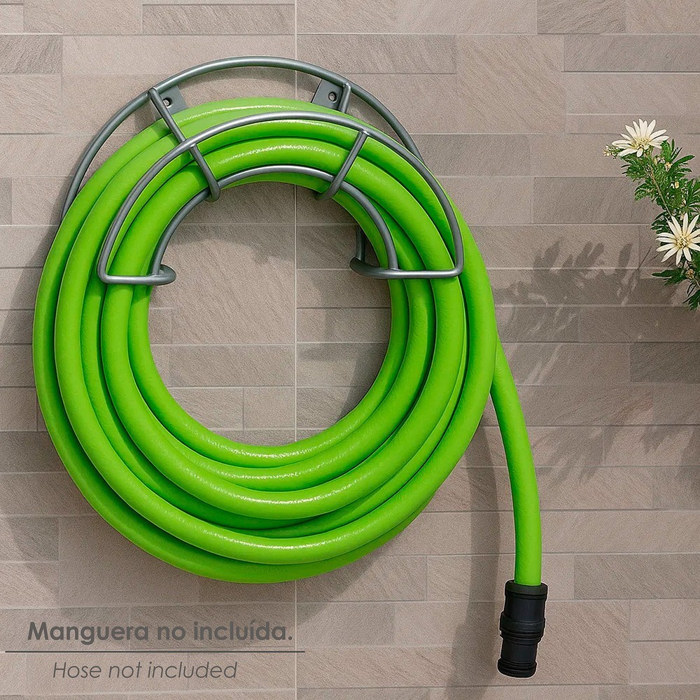 Soporte Manguera Pared Metalica 1/2 Luna Color Gris al por Mayor | Almacén de Ferretería