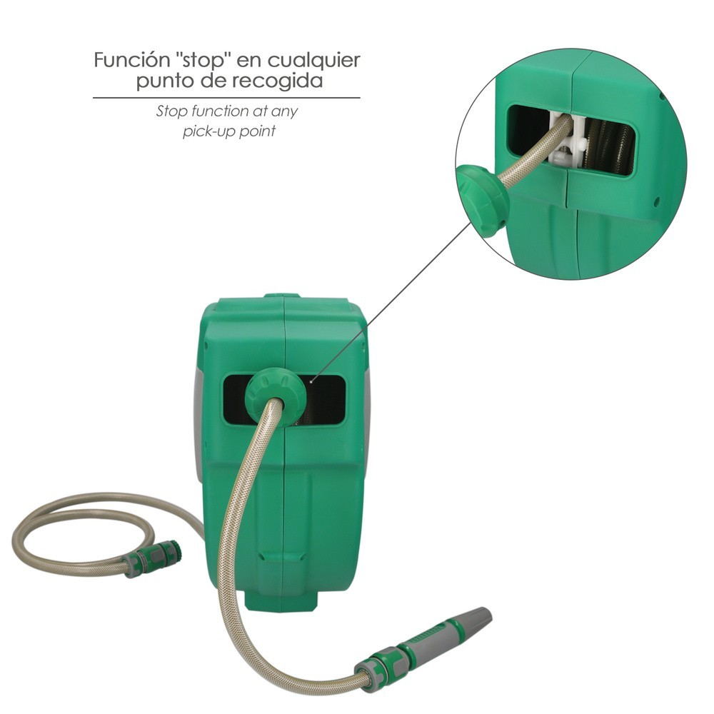 Enrollador Automatico Manguera Para Jardin, Recogedor Manguera Automatico, Porta Mangueras Jardin Manguera De 20 Metros al por M