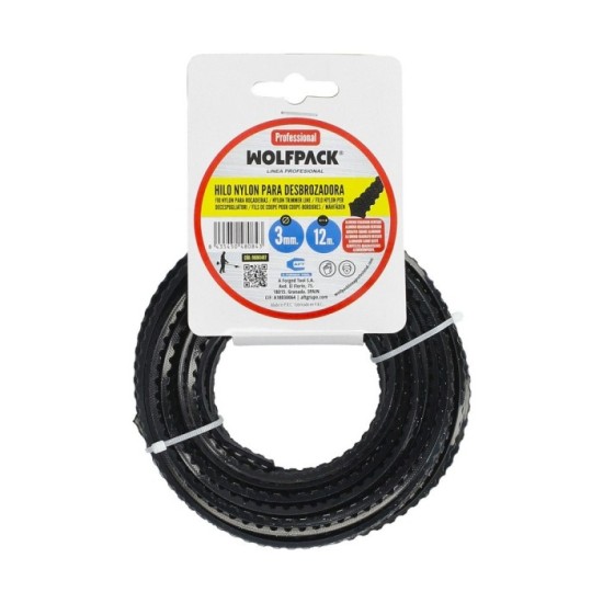 Hilo Nylon / Aluminio Dentadado Cuadrado Profesional Ø 3,0 mm, (Rollo 12 metros) al por Mayor | Almacén de Ferretería