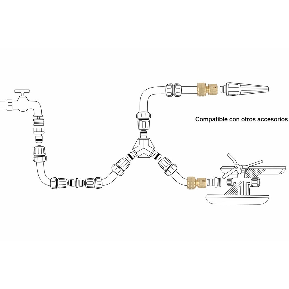 Conector Manguera Laton  3/4" Hembra, Adaptador Grifo, Conector Grifo A Conector Rapido al por Mayor | Almacén de Ferretería