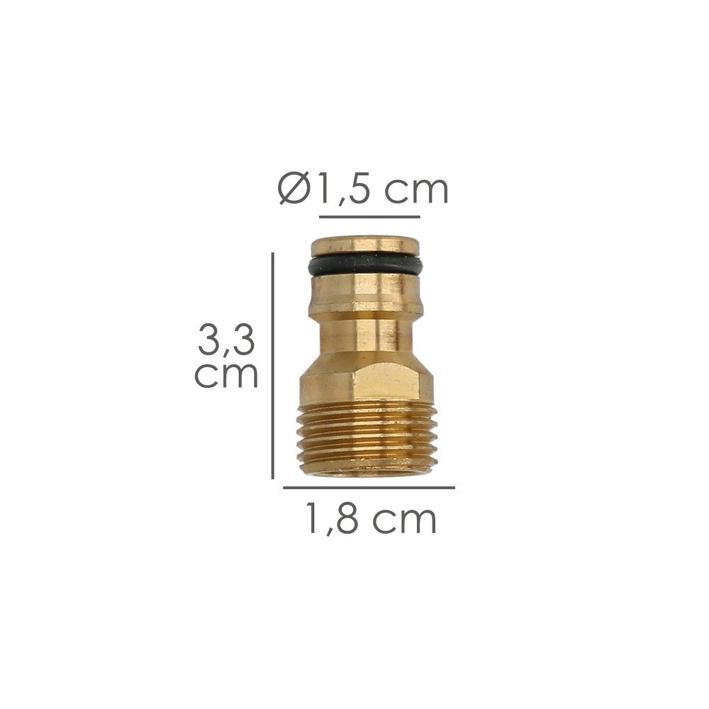 Adaptador Manguera Laton 1/2" Macho al por Mayor | Almacén de Ferretería