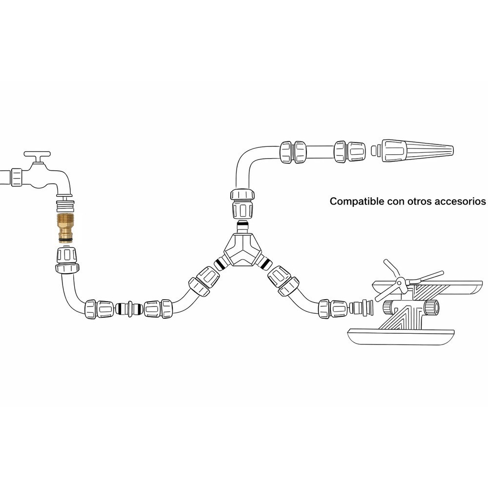 Adaptador Manguera Laton 1/2" Macho al por Mayor | Almacén de Ferretería