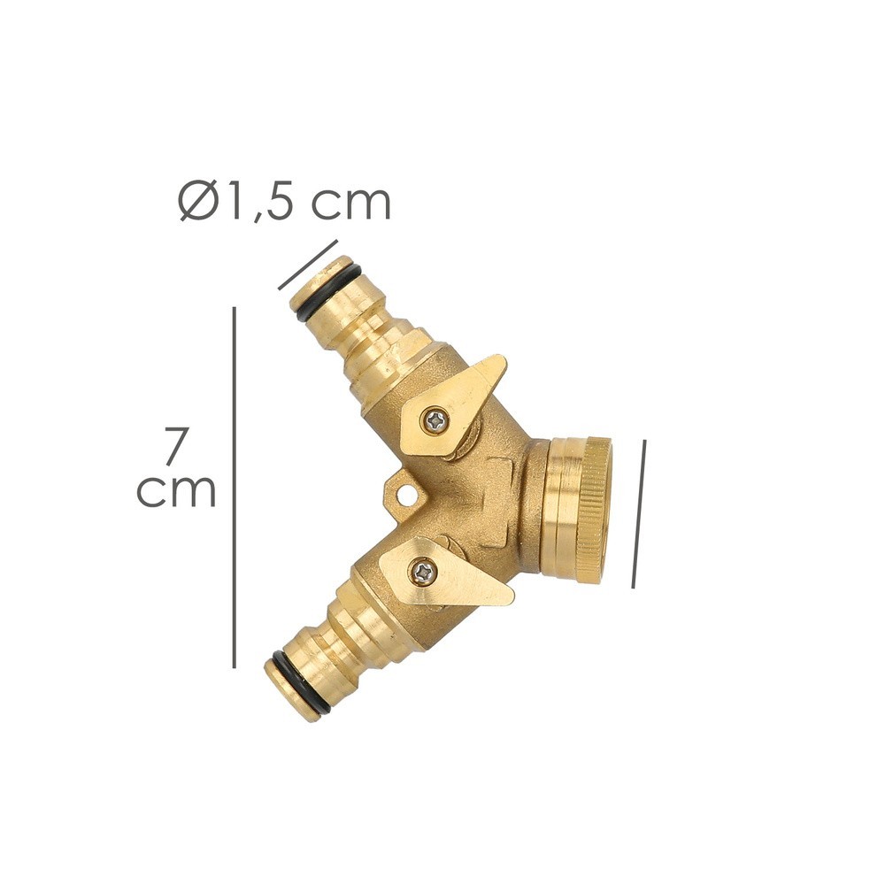 Adaptador Manguera Laton 2 tomas para Grifo 3/4" al por Mayor | Almacén de Ferretería