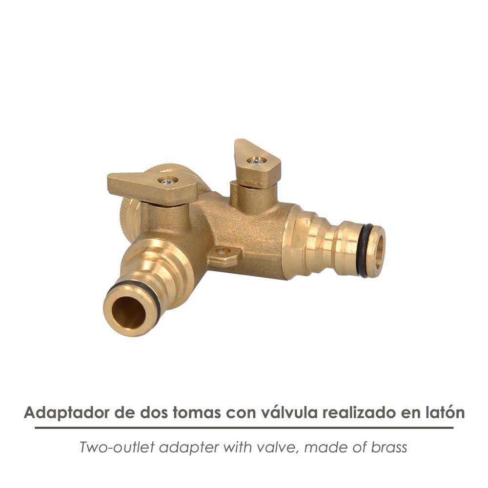 Adaptador Manguera Laton 2 tomas para Grifo 3/4" al por Mayor | Almacén de Ferretería