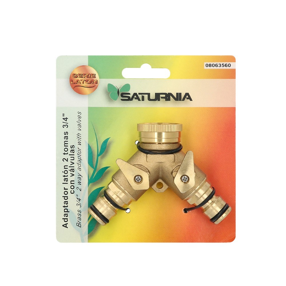 Adaptador Manguera Laton 2 tomas para Grifo 3/4" al por Mayor | Almacén de Ferretería