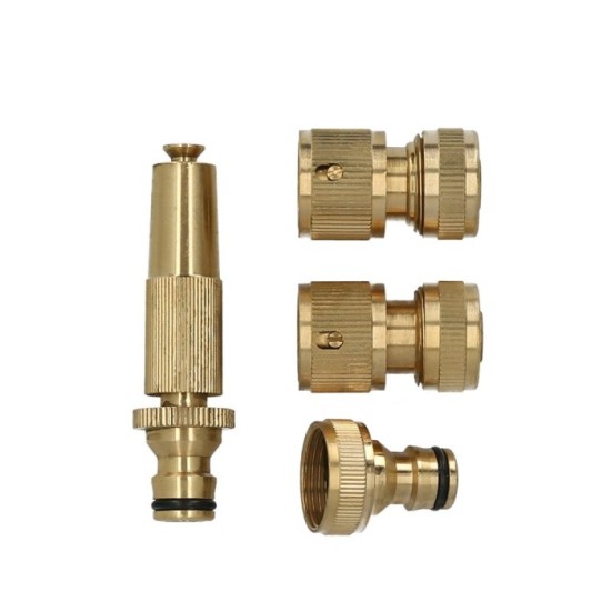 Set Riego 4 piezas Para Mangueras 1/2" Fabricado en laton, al por Mayor | Almacén de Ferretería