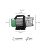 Bomba Aguas Limpias Superficie Acero Inoxidable 1,300 W, 5,000 lts/hora, Profundidad 8 Mts Elevación 50 mts, Presion Max: 5 Bar 