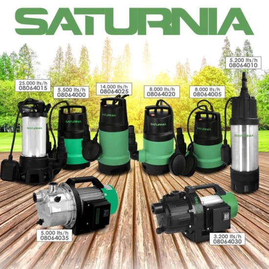 Bomba Aguas Limpias Superficie Acero Inoxidable 1,300 W, 5,000 lts/hora, Profundidad 8 Mts Elevación 50 mts, Presion Max: 5 Bar 