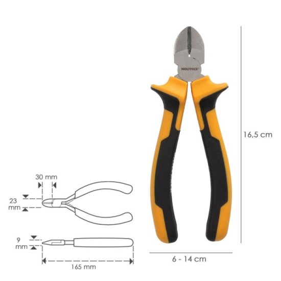 Alicates Corte Diagonal 150 mm, Acero DIN 5749 Pelacables, Corta Cables, Pelador Cables al por Mayor | Almacén de Ferretería