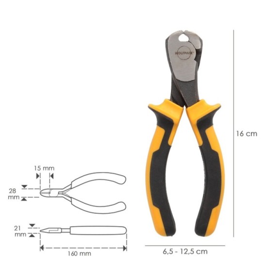 Alicates Corte Frontal 150 mm, Acero DIN 5745, Pelacables, Corta Cables, Pelador Cables, al por Mayor | Almacén de Ferretería