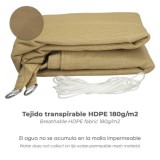 Toldo Vela Sombra Jardin Triangular 3,6x3,6x3,6 metros Beige al por Mayor | Almacén de Ferretería