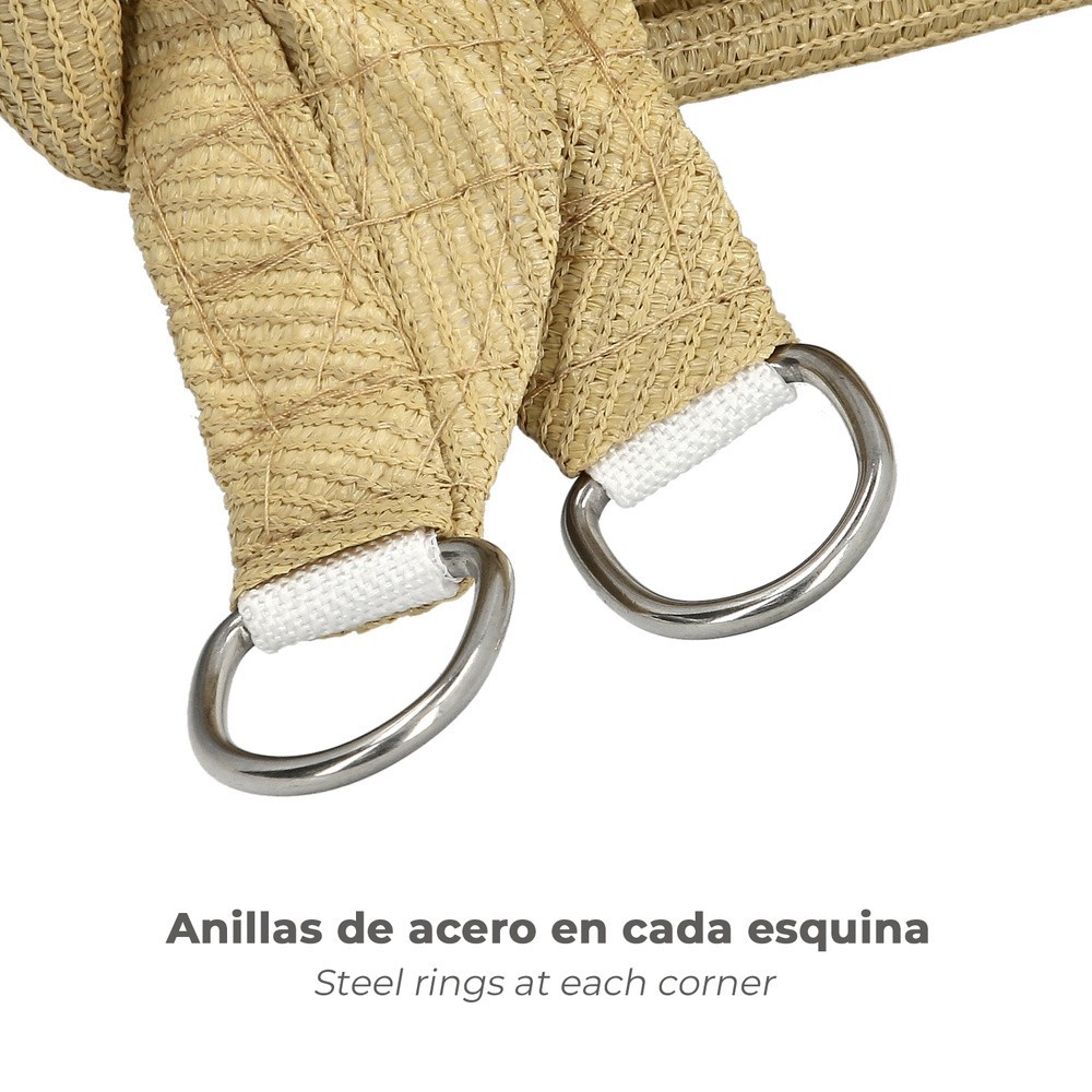 Toldo Vela Sombra Jardin Triangular 3,6x3,6x3,6 metros Beige al por Mayor | Almacén de Ferretería