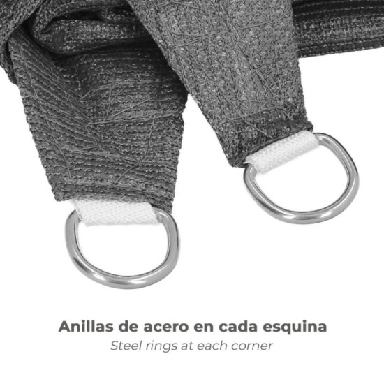Toldo Vela Sombra Jardin Triangular 3,6x3,6x3,6 metros Gris al por Mayor | Almacén de Ferretería