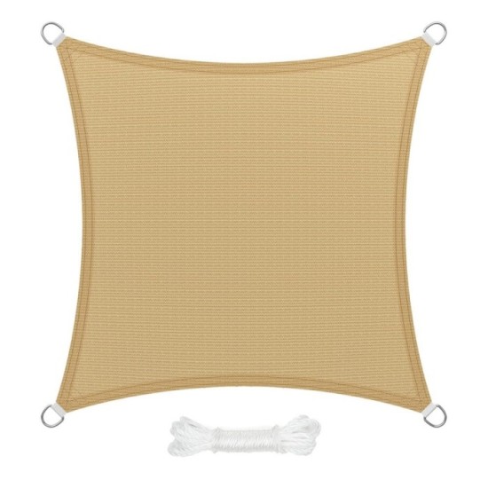Toldo Vela Sombra Jardin Cuadrada 3,6x3,6 metros Beige al por Mayor | Almacén de Ferretería