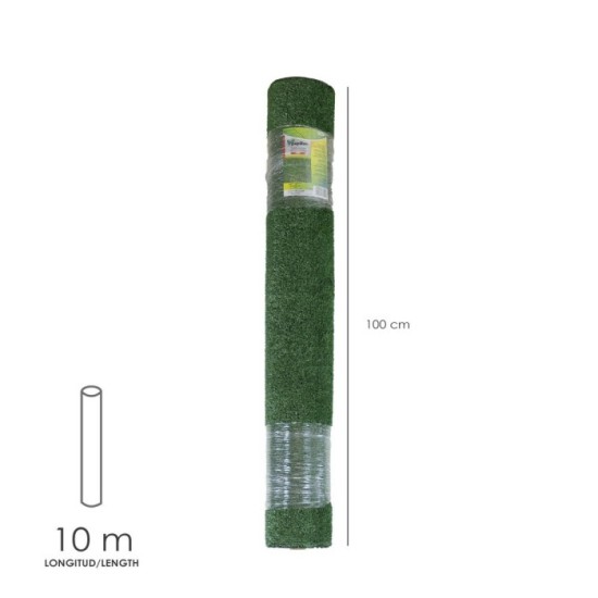 Cesped Artificial 7 mm, Rollo 1x10 mt, Césped Moqueta Para Interior y Exterior, Jardín, Terraza, Balcón, Uso Domestico al por Ma