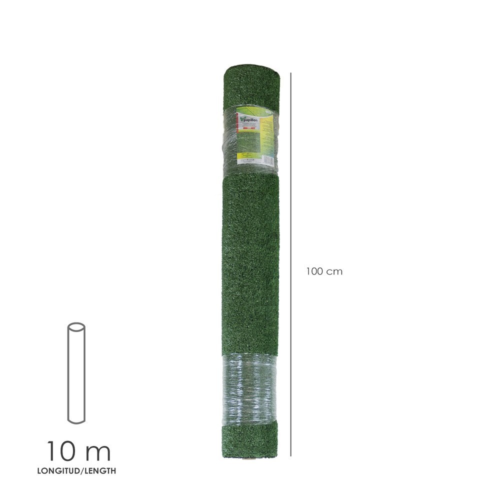 Cesped Artificial 7 mm, Rollo 1x10 mt, Césped Moqueta Para Interior y Exterior, Jardín, Terraza, Balcón, Uso Domestico al por Ma