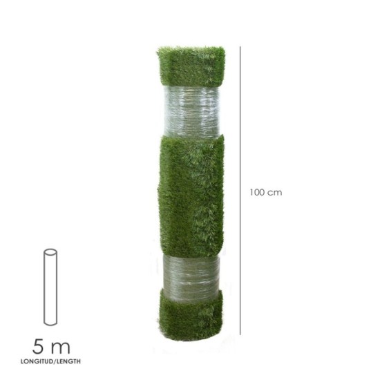 Cesped Artificial 33 mm, Rollo 1x5 metros, Césped Moqueta Para Interior y Exterior, Jardín, Terraza, Balcón, Uso Domestico al po