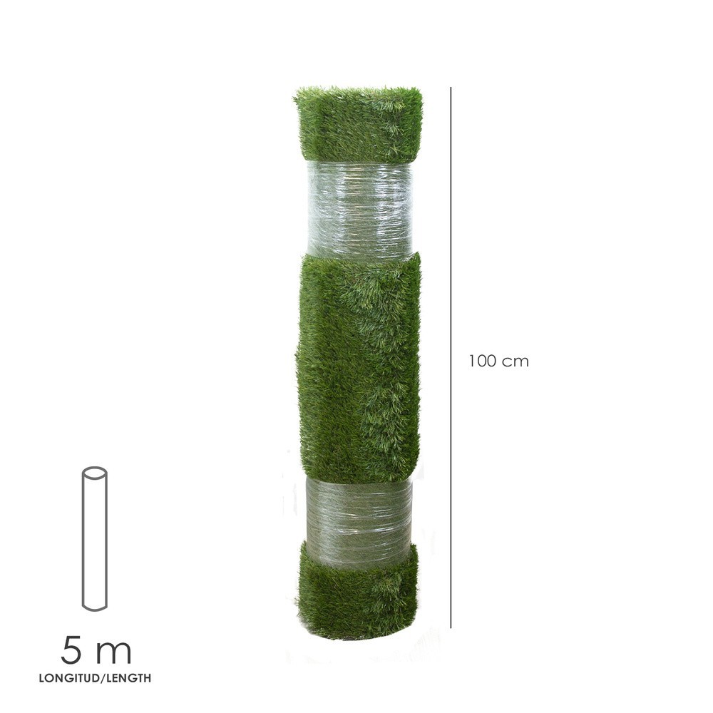 Cesped Artificial 33 mm, Rollo 1x5 metros, Césped Moqueta Para Interior y Exterior, Jardín, Terraza, Balcón, Uso Domestico al po