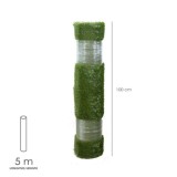 Cesped Artificial 33 mm, Rollo 1x5 metros, Césped Moqueta Para Interior y Exterior, Jardín, Terraza, Balcón, Uso Domestico al po