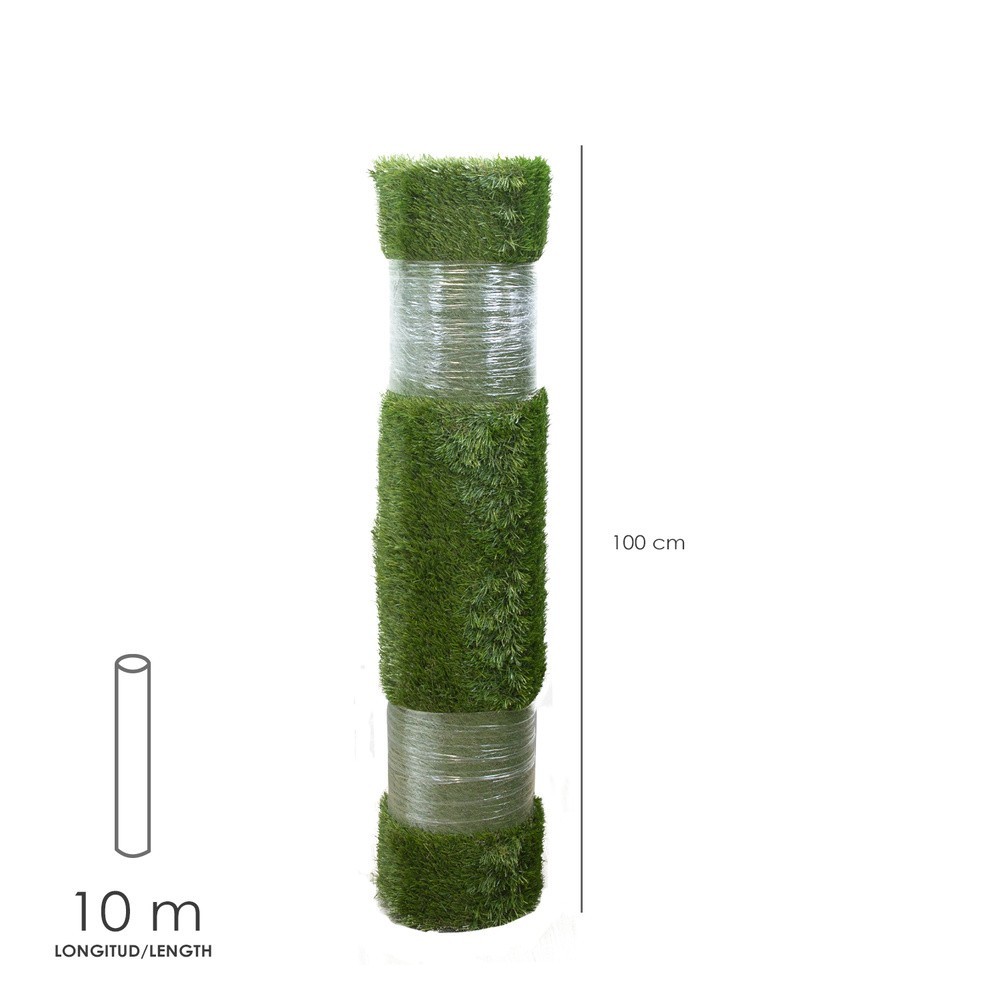 Cesped Artificial 12 mm, Rollo 1x10 metros, Césped Moqueta Para Interior y Exterior, Jardín, Terraza, Balcón, Uso Domestico al p