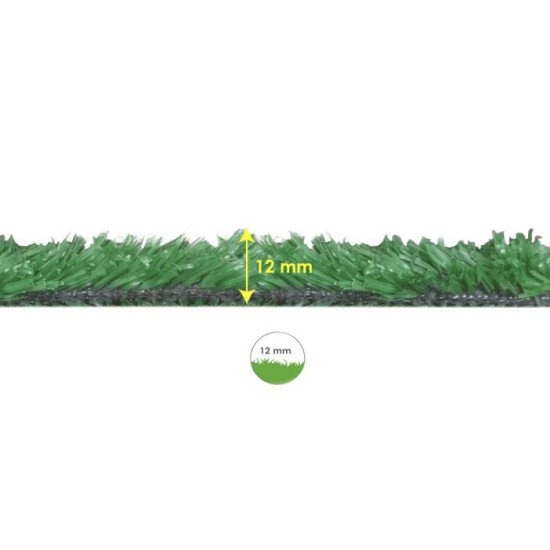 Cesped Artificial 12 mm, Rollo 1x10 metros, Césped Moqueta Para Interior y Exterior, Jardín, Terraza, Balcón, Uso Domestico al p