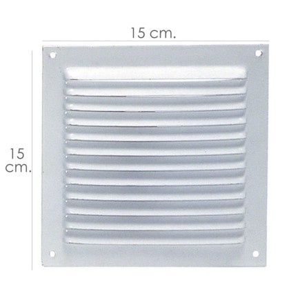 Rejilla Ventilación Atornillar  15x15 cm, Blanca Lacada