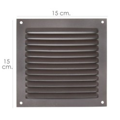 Rejilla Ventilación Atornillar 15x15 cm, Aluminio Color Marrón