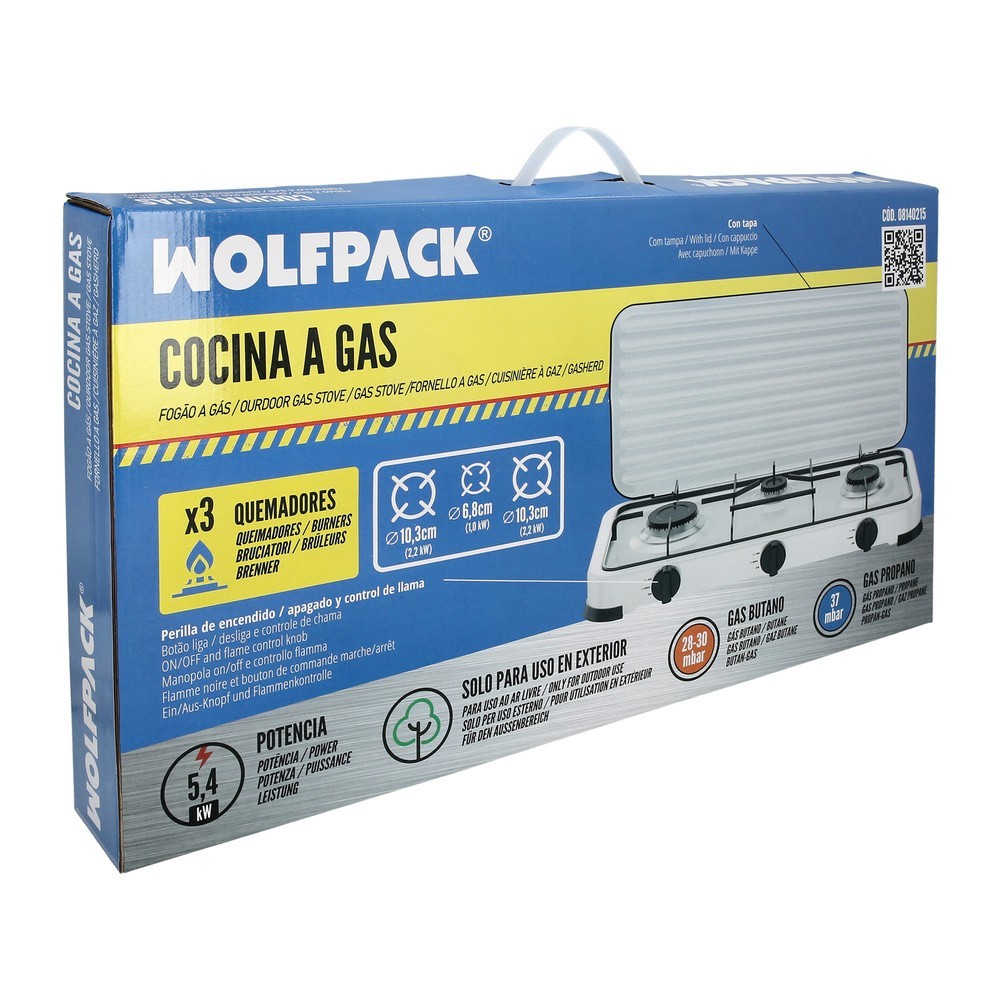 Cocina Gas 3 Fuegos Potencia 5,4 Kw, al por Mayor | Almacén de Ferretería