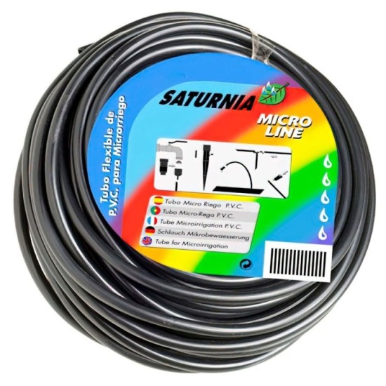 Goteo Microtubo Pvc (Rollo 25 Metros) Saturnia al por Mayor | Almacén de Ferretería