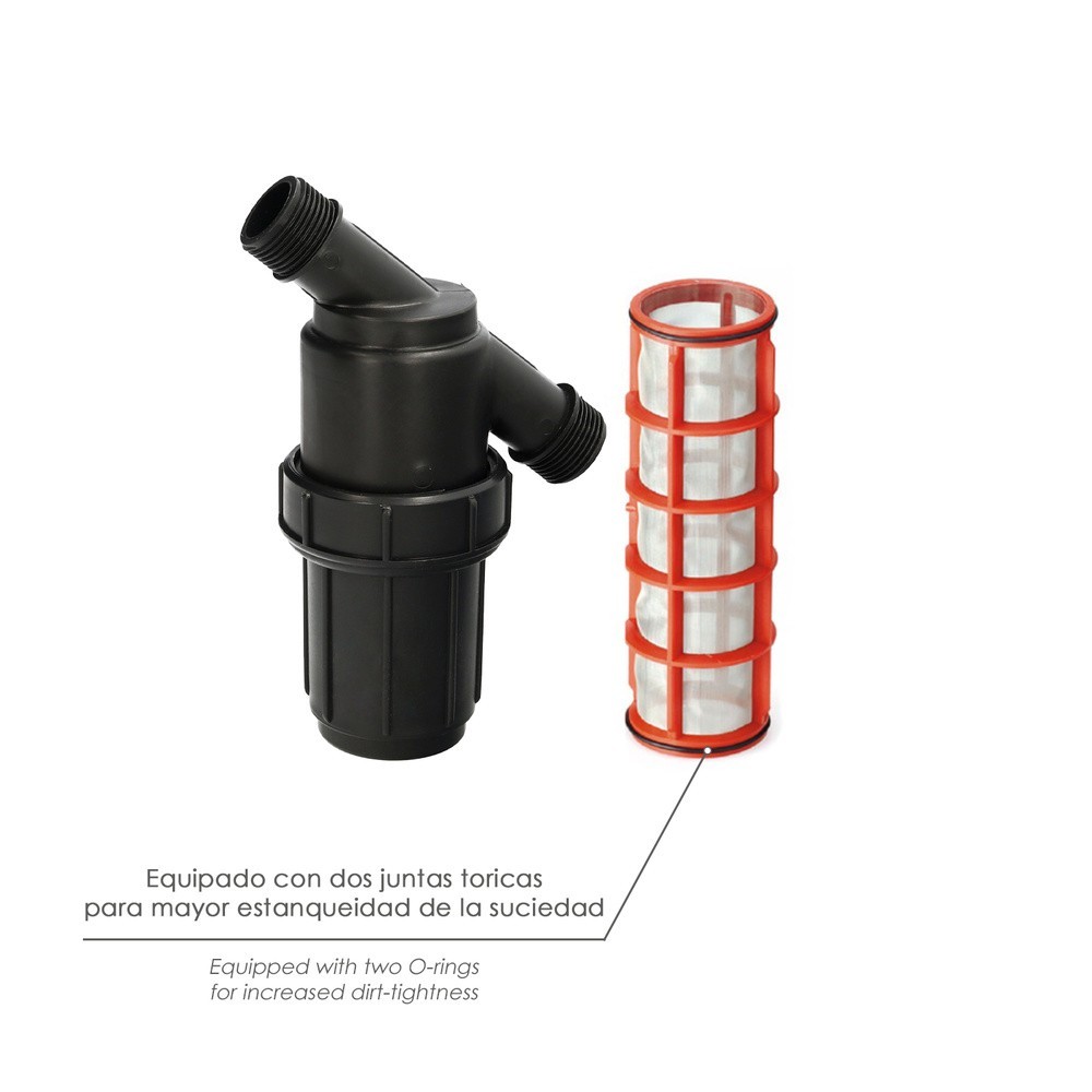 Filtro Con Malla Interior 1" Para Sistema De Goteo (Malla 100 Mesh) Riego Por Goteo, Microaspersión, Riego Por Nebulizacion al p